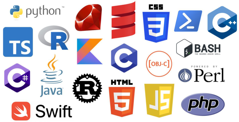 logos of different programming languages